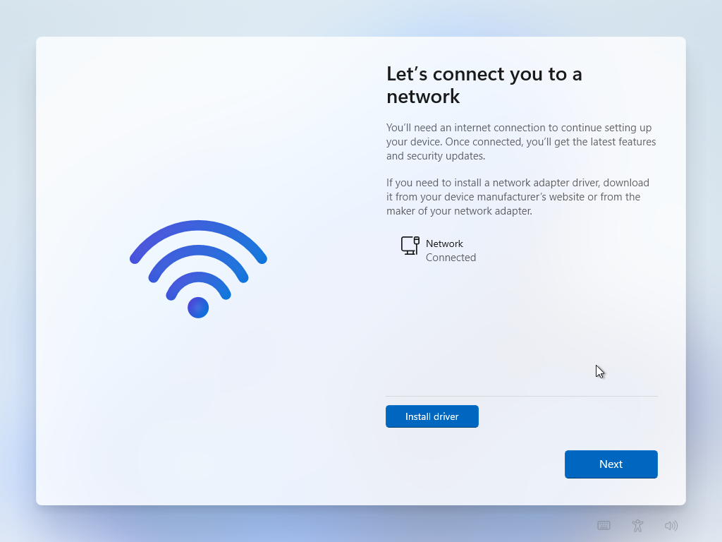 Windows 11 demands to go online to install the OS.