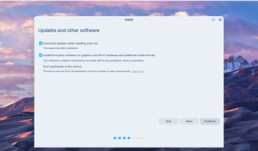 Downloading updates and software packages during the installation.