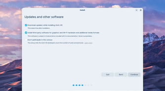 Downloading updates and software packages during the installation.