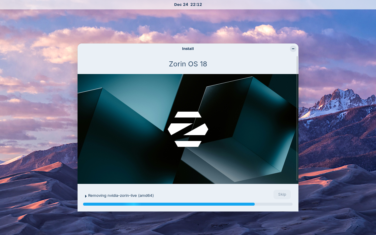 ZorinOS installation in progress.