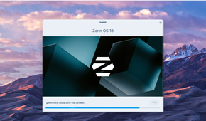 ZorinOS installation in progress.