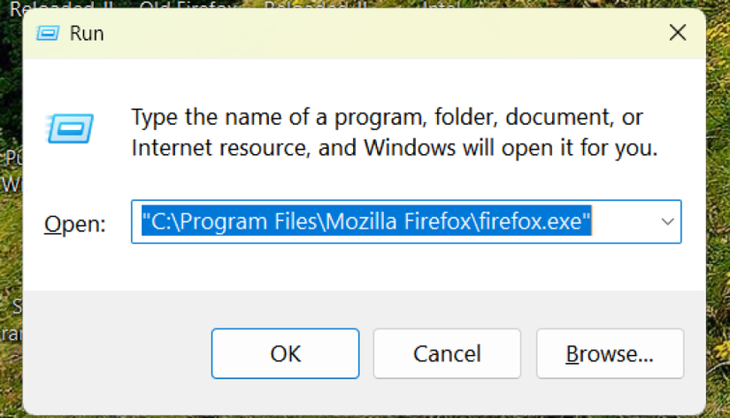 Окно "Выполнить" в Windows.