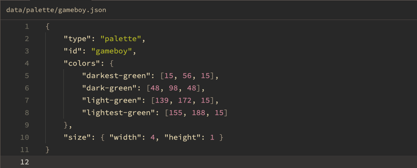 Um arquivo JSON aberto no editor Zed, com números de linha e sintaxe destacados por cor.