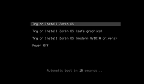 ZorinOS Install with NVIDIA graphics.
