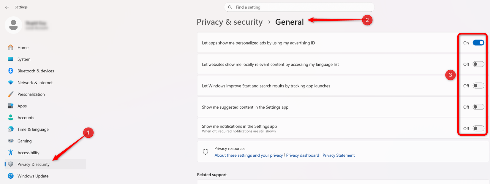 Did a clean Windows install? Do these 6 things before anything else 5 Changing the general privacy settings in the Settings app on Windows.