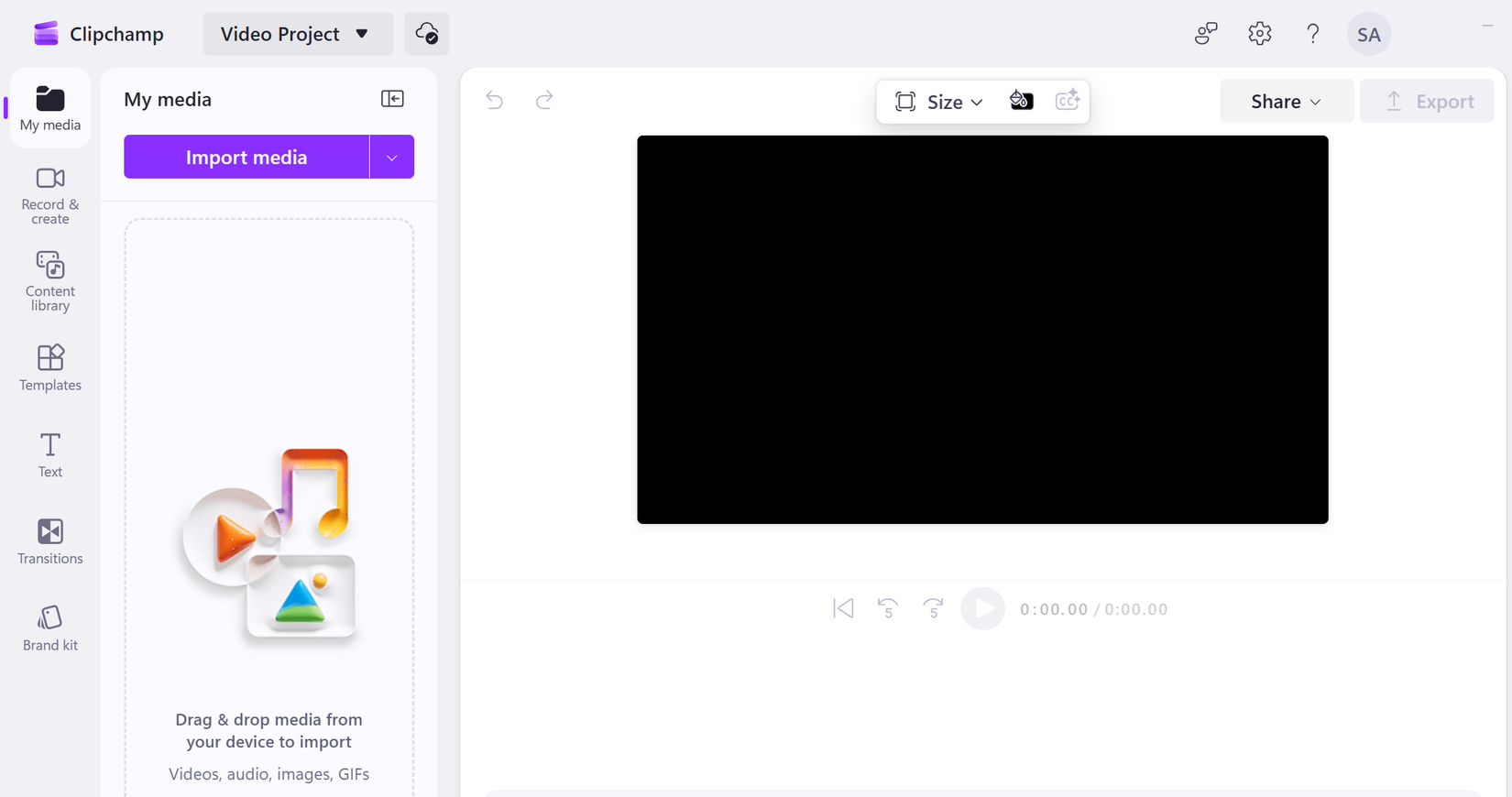 Editing a video in the Clipchamp application on Windows.