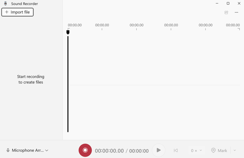 Using the Sound Recorder application on Windows.