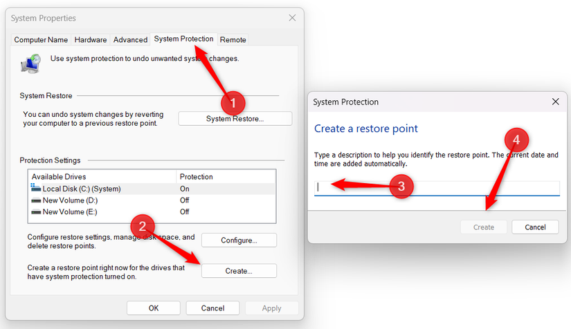Did a clean Windows install? Do these 6 things before anything else 3 Creating a system restore point in the System Properties window.