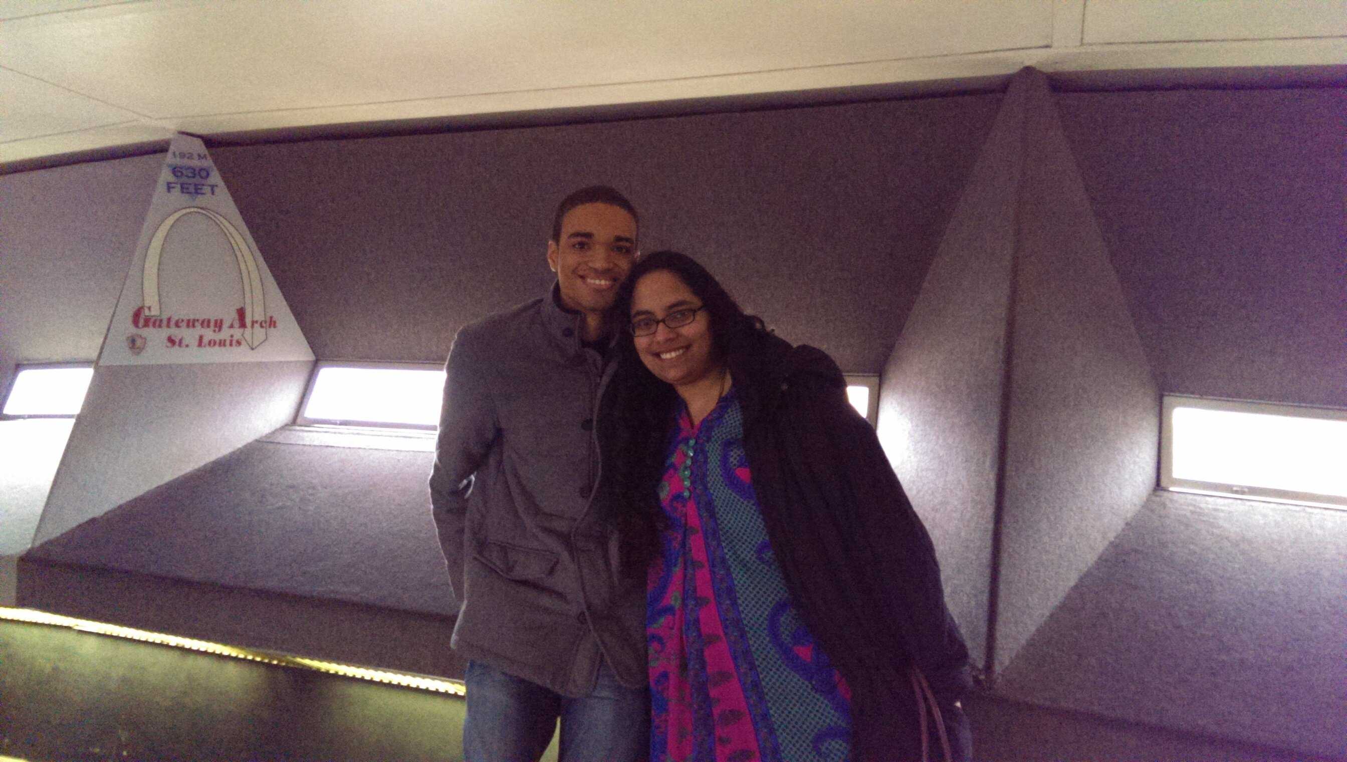 Photo of a couple in the St Louis Arch taken with an HTC One M7.