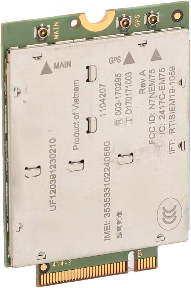 A cellular M.2 slot card modem.