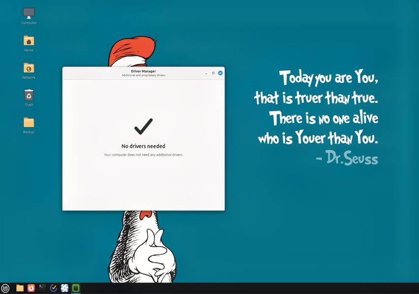 Uma captura de tela do gerenciador de driver do Linux Mint