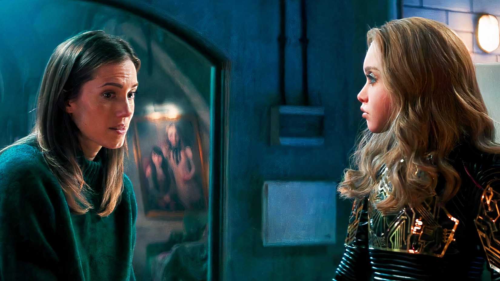 Allison Williams and M3GAN in M3GAN 2.0.