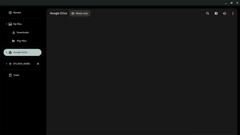 Chromebook file manager with showing different locations