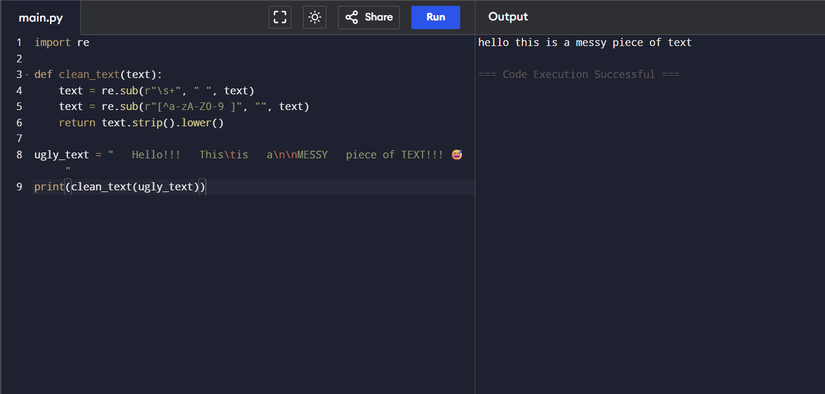 Limpando e normalizando texto bagunçado usando o módulo do Python.