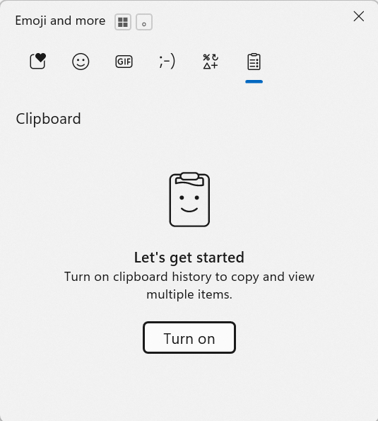 A screenshot of the Windows 11 clipboard history window.