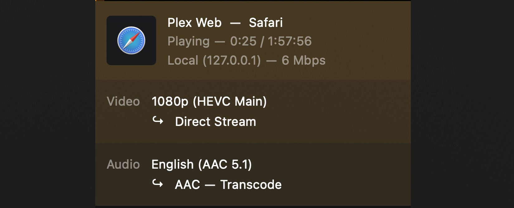 Direct Stream и перекодировка в Plex.