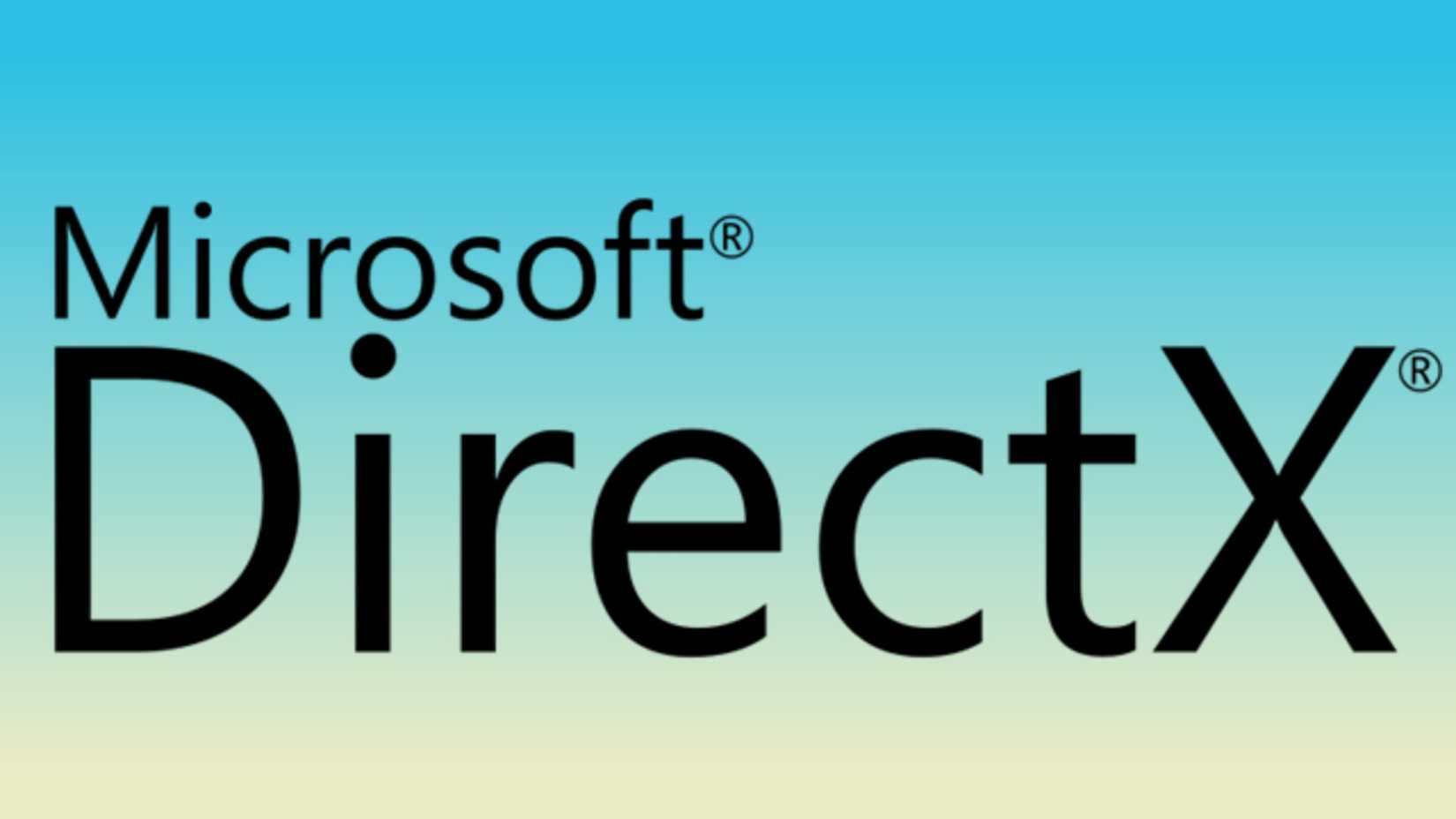 DirectX logo on a gradiant background