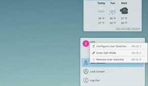Entering widget edit mode on KDE Plasma desktop on Ubuntu