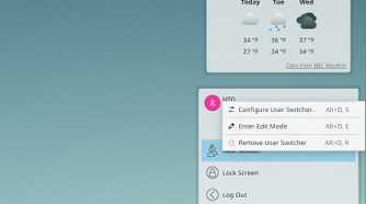 Entering widget edit mode on KDE Plasma desktop on Ubuntu