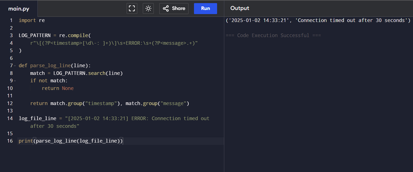 Extraindo dados de arquivos de log usando o módulo re do Python.