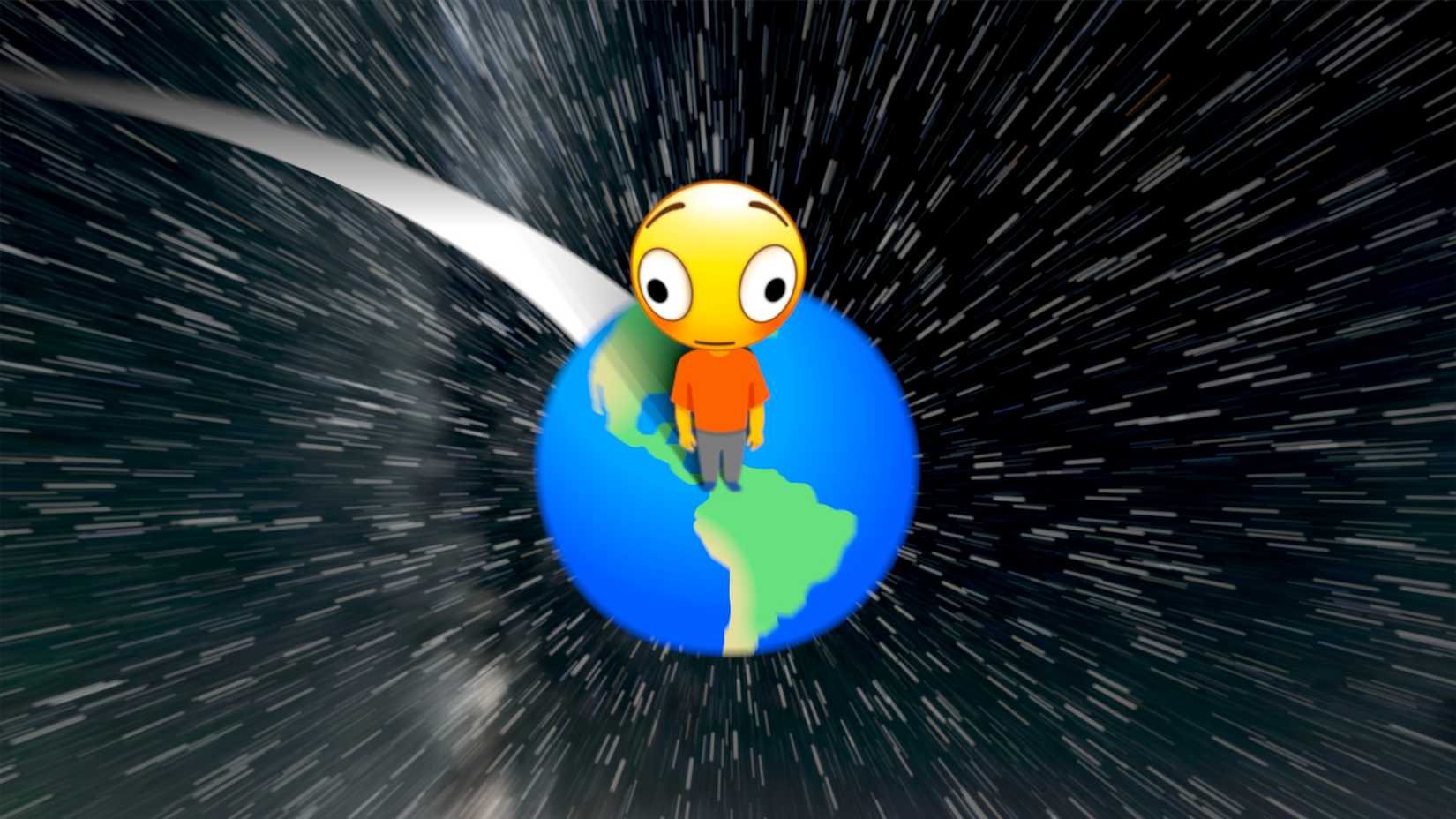 flying through space on earth