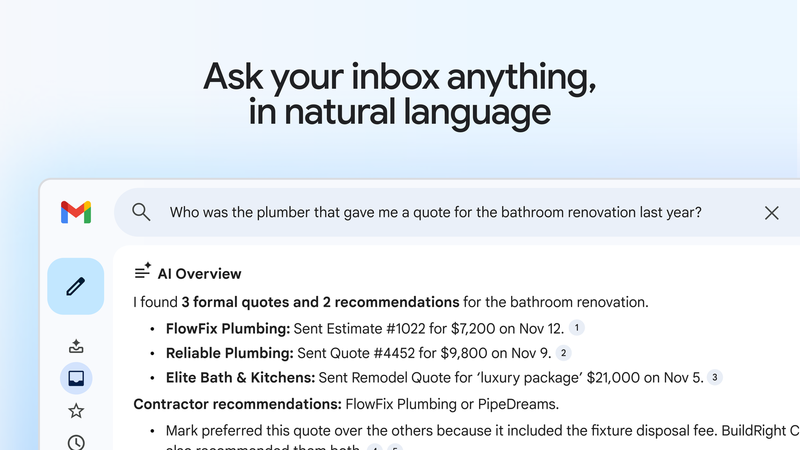 Gmail AI Overviews (search) Image