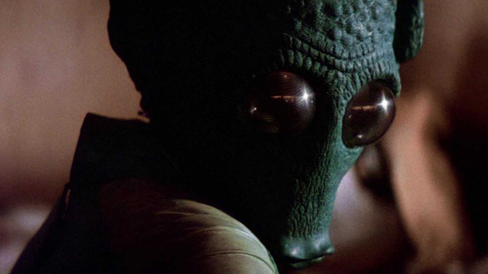 Greedo brilhando em Star Wars: Uma Nova Esperança.