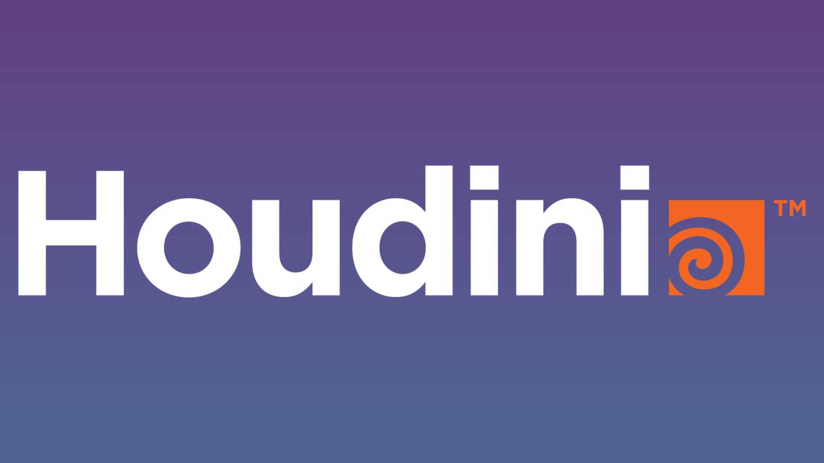 Houdini logo on a gradiant background