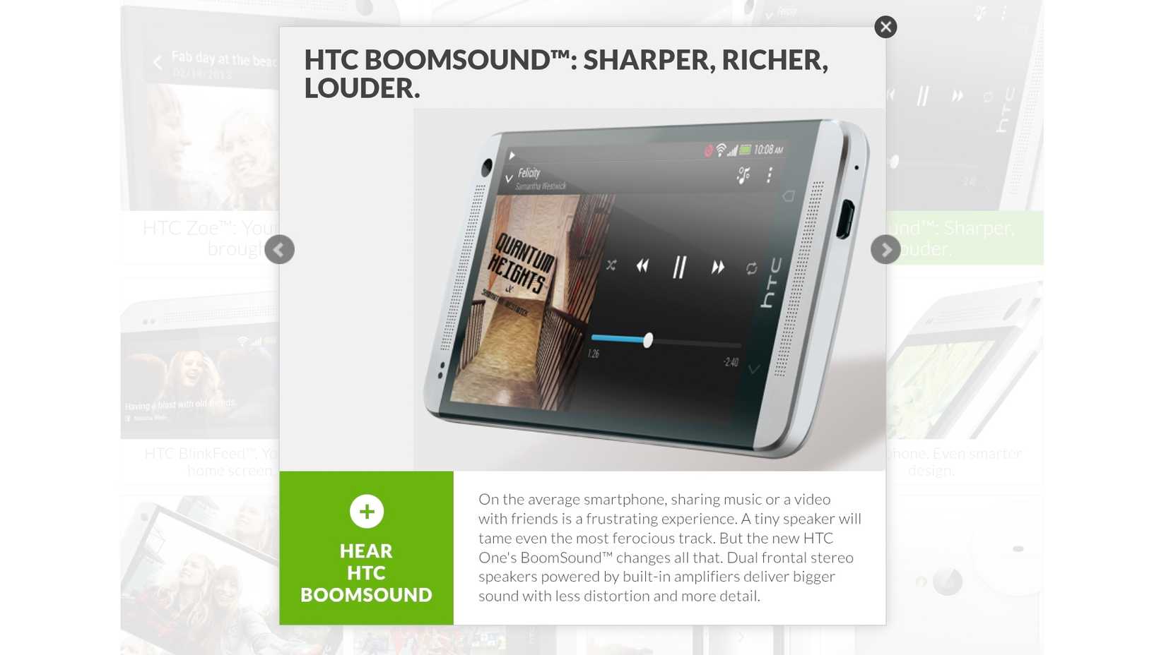 История HTC One M7: почему этот смартфон считают лучшим устройством на Android Динамики HTC Boomsound на корпусе HTC One M7