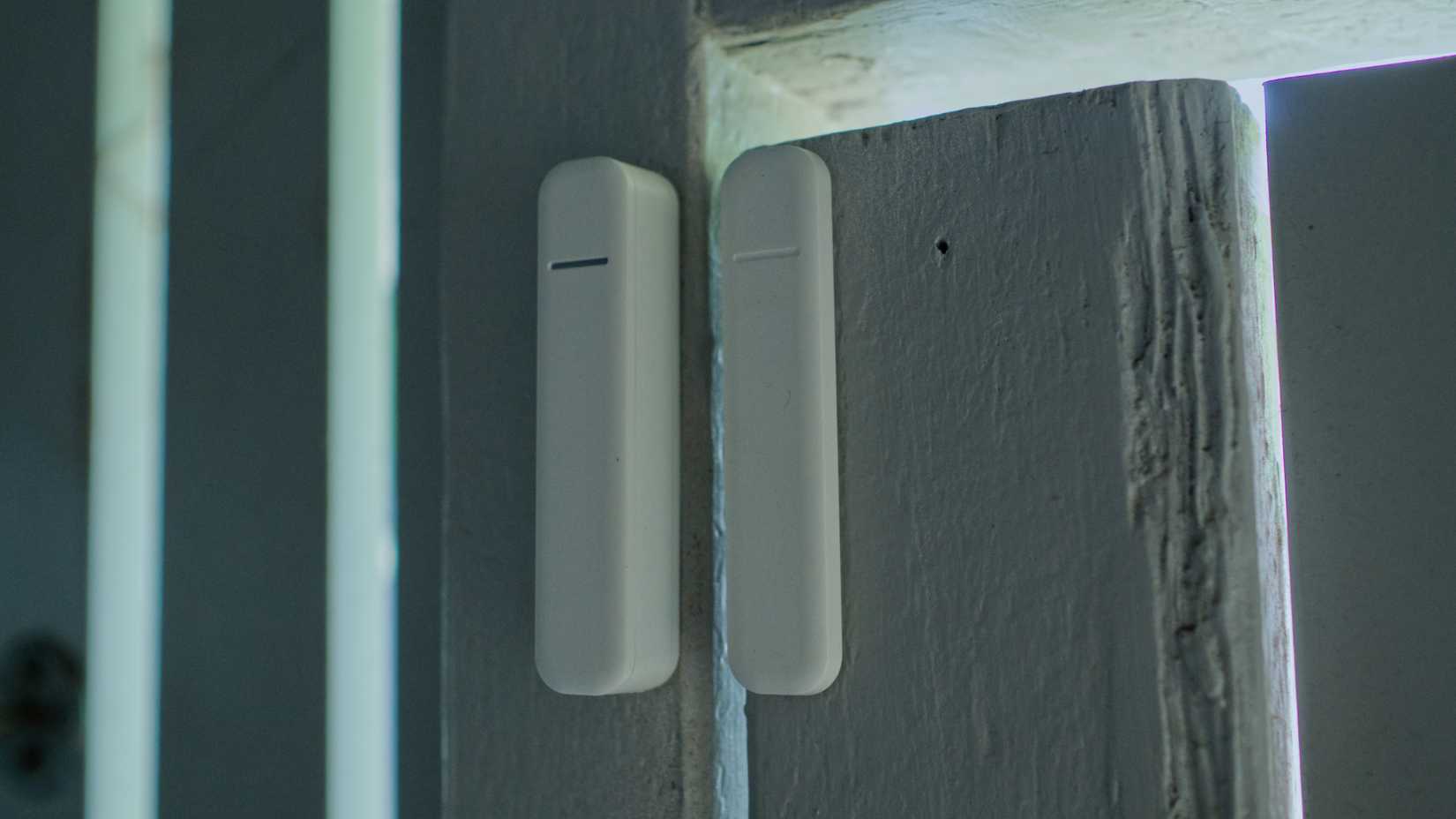 IKEA Parasoll contact sensors attached to a gate.