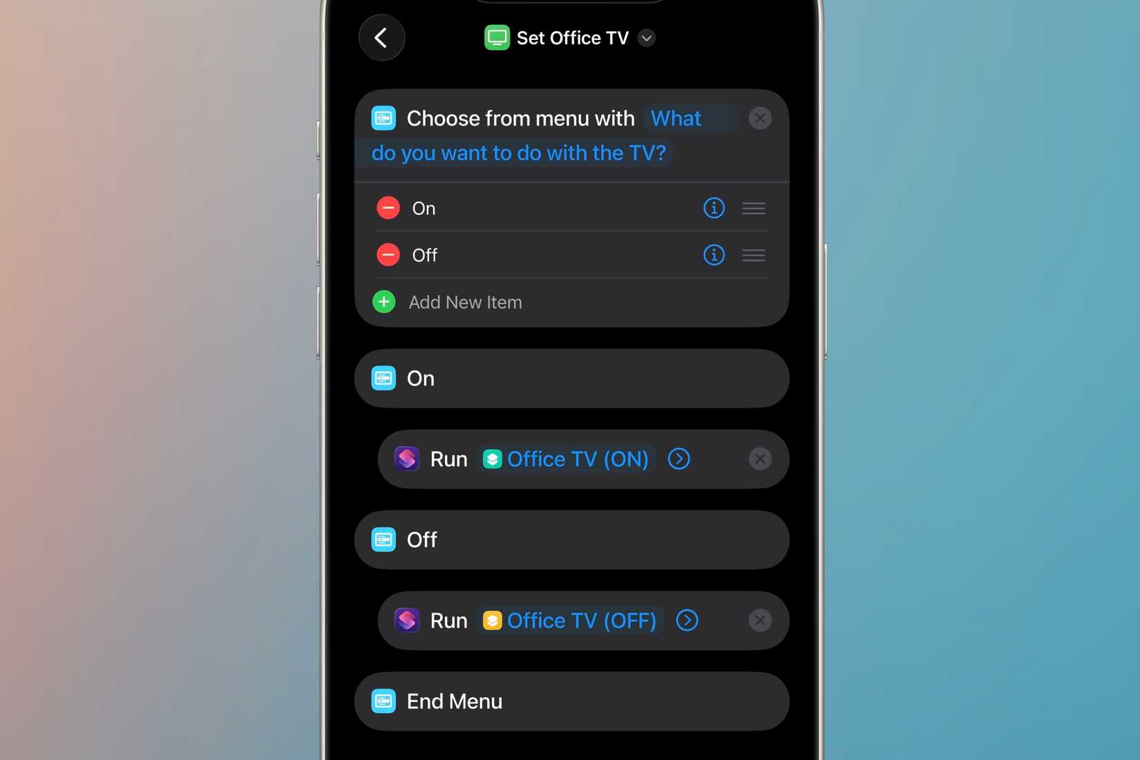 Siri, ярлык для включения моего 15-летнего телевизора.