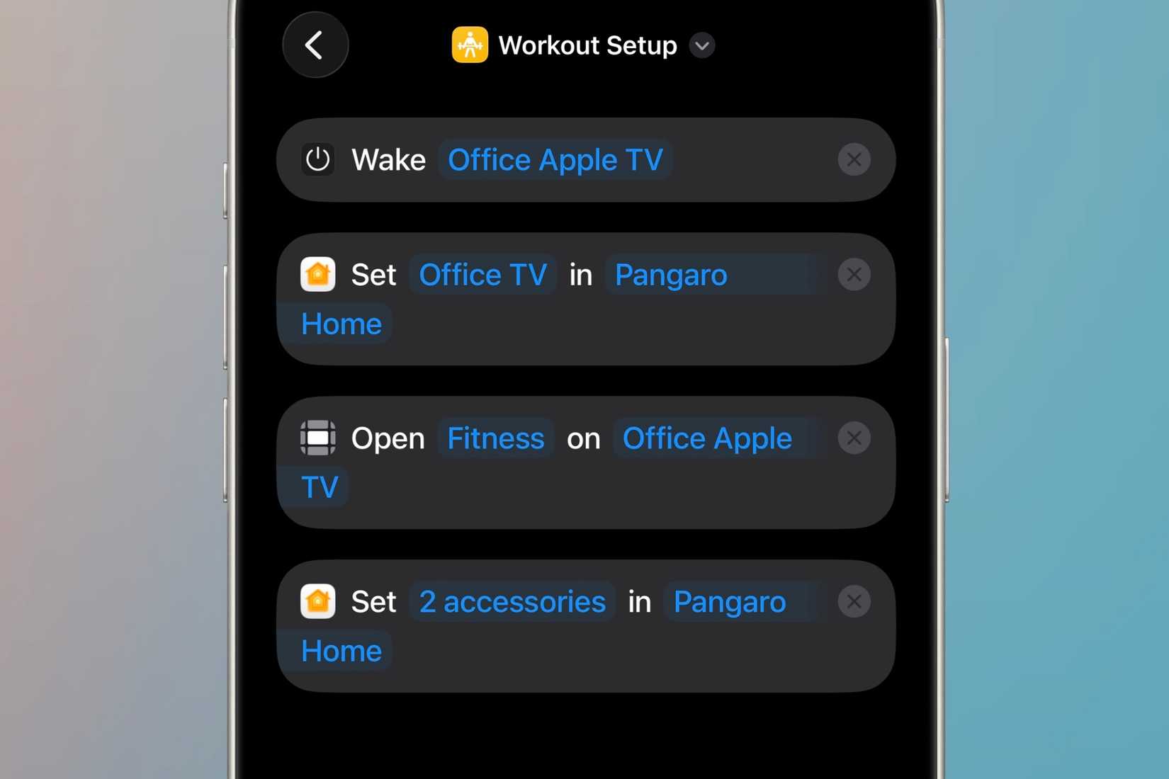 Готовая Siri Shortcuts для настроек тренировки.