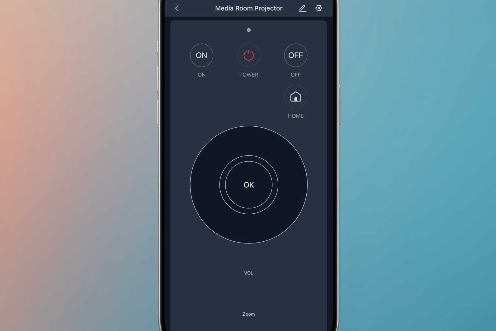 Управление питанием, зумом и другими функциями проектора через приложение SwitchBot.