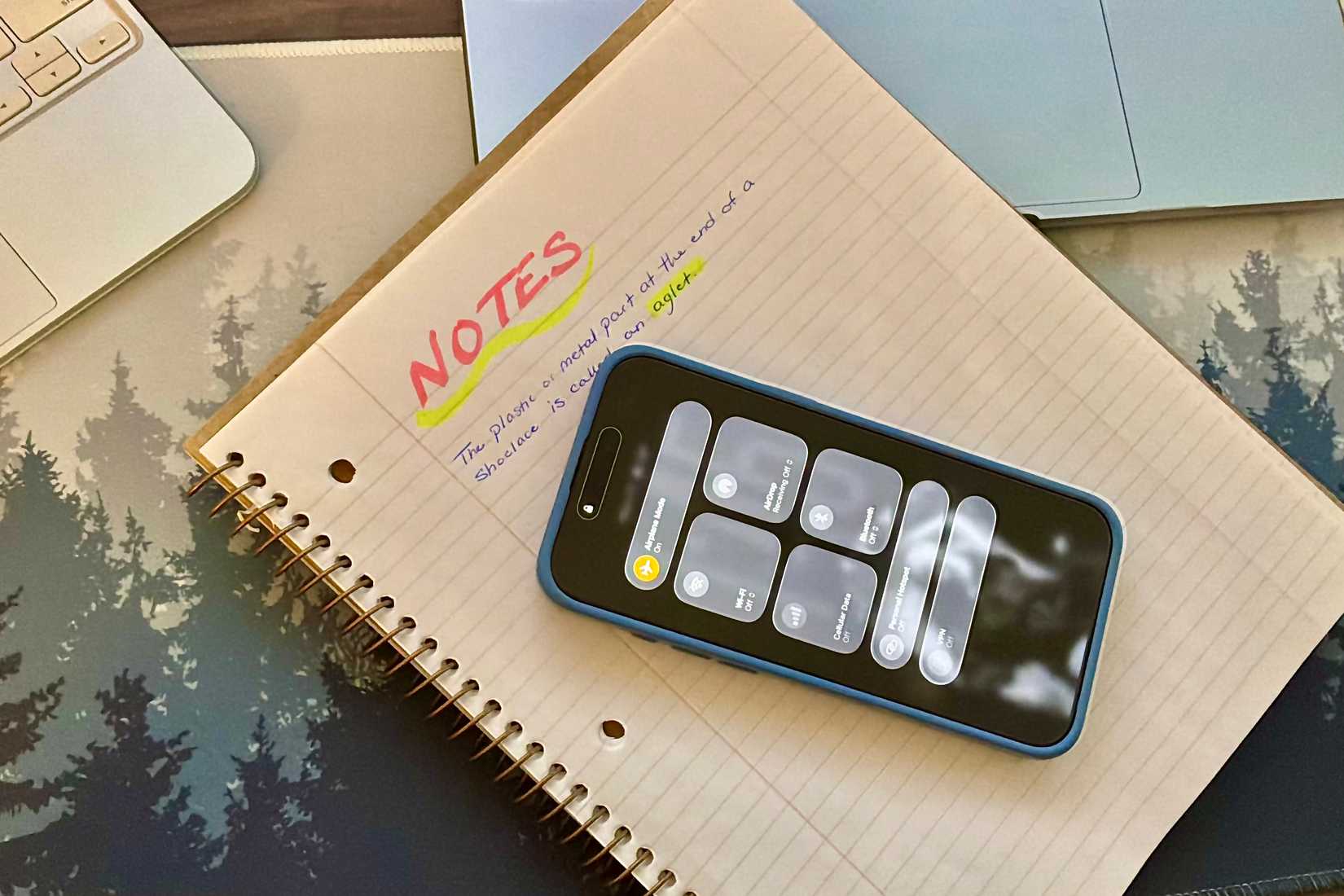 Forget "Do Not Disturb"—I use this ancient phone toggle instead 6 Class notes being studied with Airplane mode turned on on an iPhone.