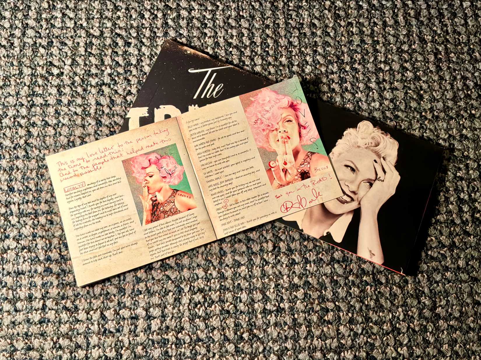 Booklet included with the album The Truth About Love by P!nk.