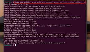 Installing GNOME Extensions Manager to browse and install desktop widgets