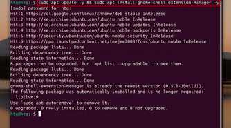 Installing GNOME Extensions Manager to browse and install desktop widgets
