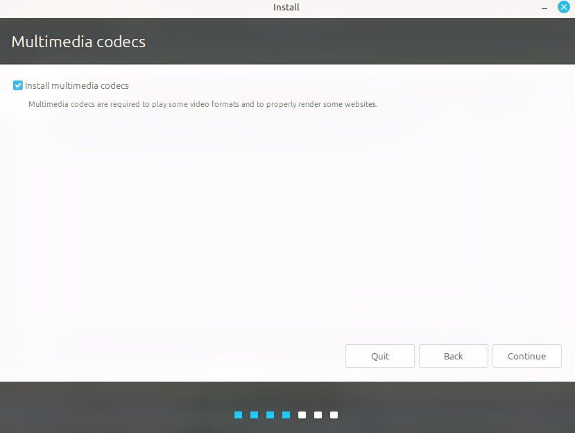 Installing multimedia codecs when installing Linux Mint