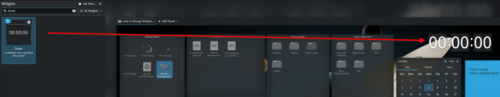KDE Plasma timer widget