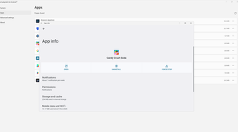 Uninstalling an app using WSA.