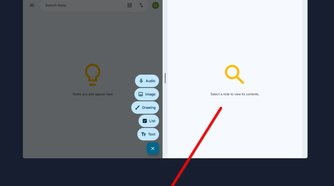 The Android version of Google Keep running on Windows.