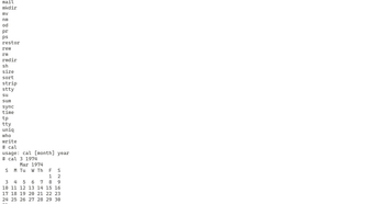 Loading the Unix calendar for 1974.