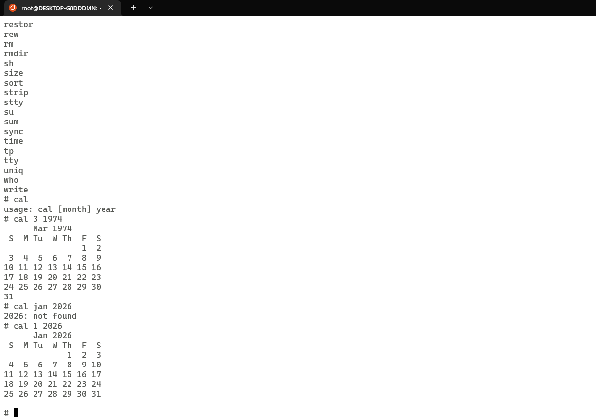 UNIX V4 calendar app.