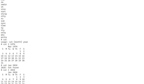 UNIX V4 calendar app.