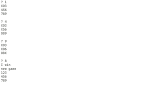 The computer won a round of tic tac toe.