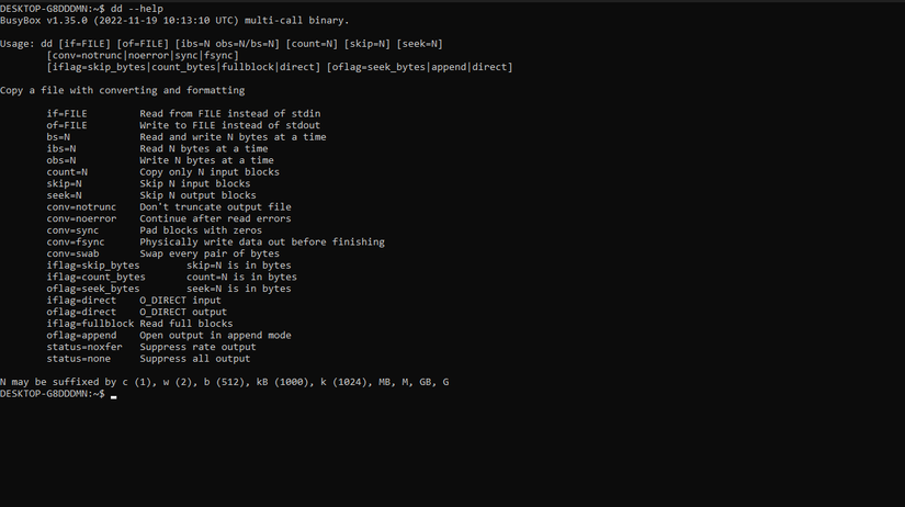 The 'dd' utility can erased your drives without warning.