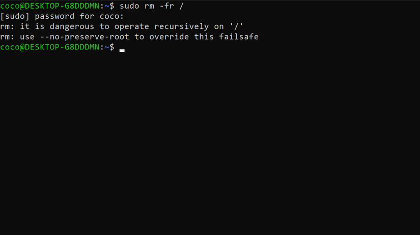 O comando que apaga tudo no Linux.