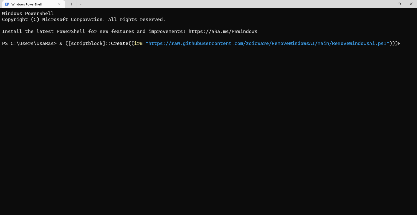 Using PowerShell to remove Copilot from Windows 11.