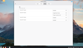 Linux Mint Cinnamon Gesture settings Tap options.