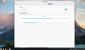 Linux Mint Cinnamon Gesture settings.